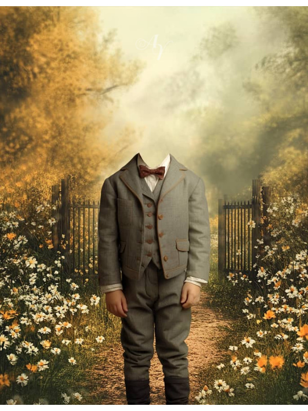 Victorian Spring Path Child Customized Photo Paintings