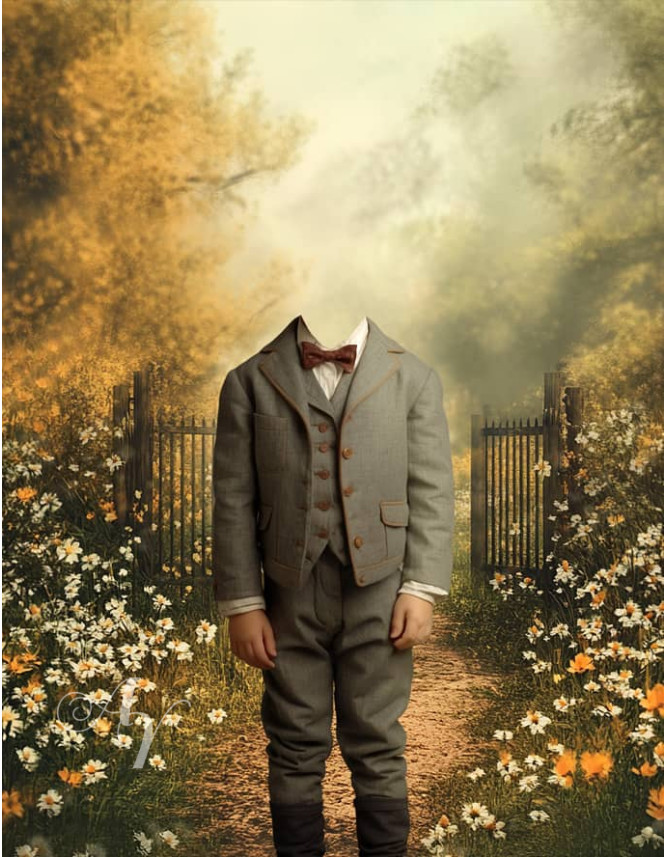 Victorian Spring Path Child Customized Photo Paintings