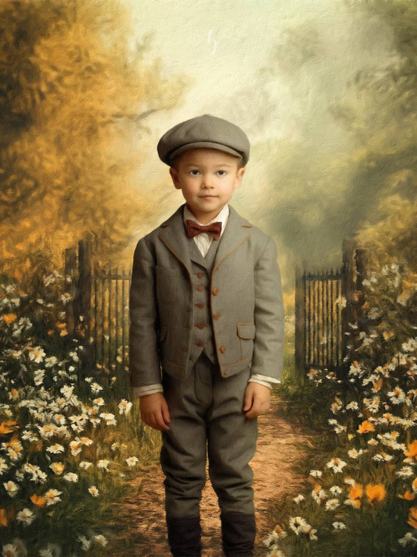 Victorian Spring Path Child Customized Photo Paintings