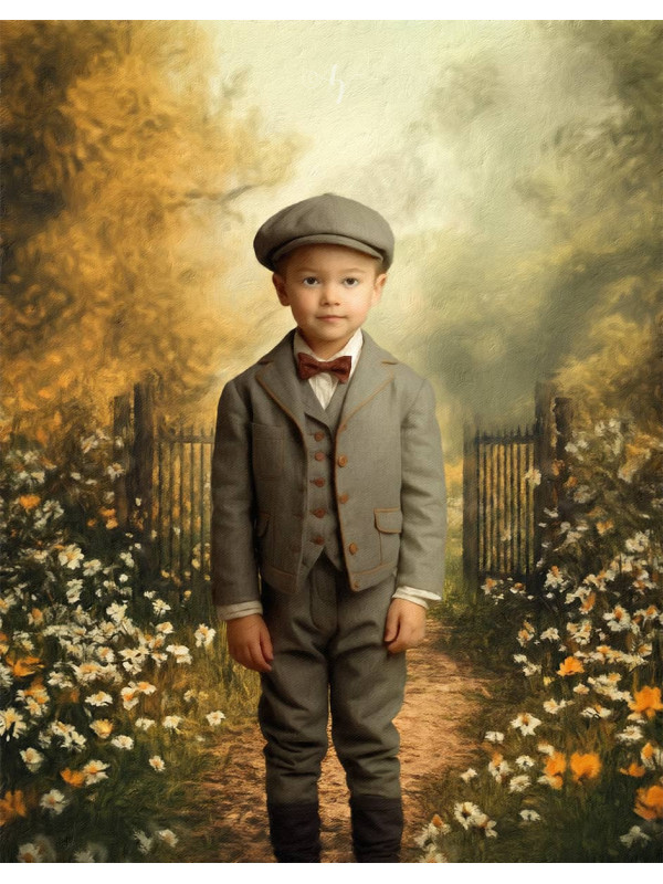 Victorian Spring Path Child Customized Photo Paintings