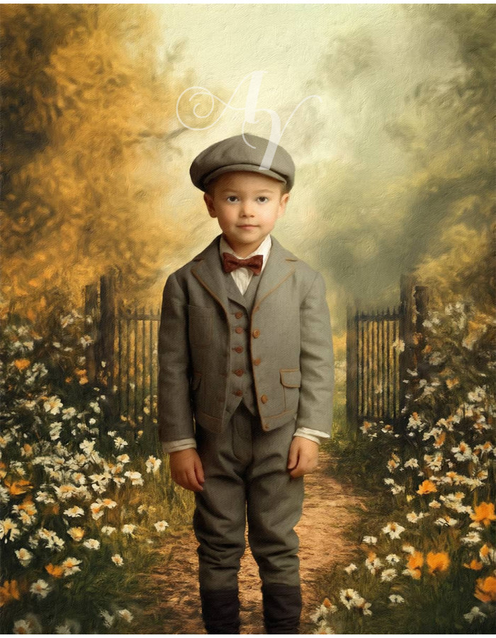 Victorian Spring Path Child Customized Photo Paintings Victorian Spring Path Child Customized Photo Paintings