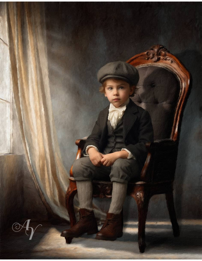 Victorian Sunlit Window Child Customized Photo Paintings Victorian Sunlit Window Child Customized Photo Paintings