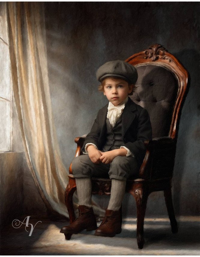 Victorian Sunlit Window Child Customized Photo Paintings Victorian Sunlit Window Child Customized Photo Paintings