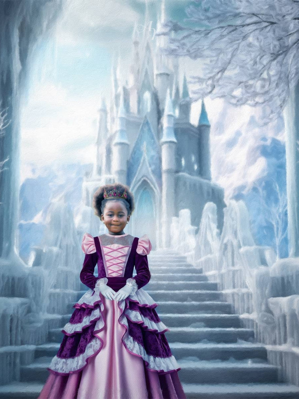 Child Ice Castle Princess Customized Photo Paintings