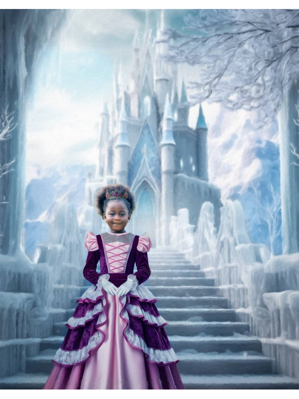 Child Ice Castle Princess Customized Photo Paintings