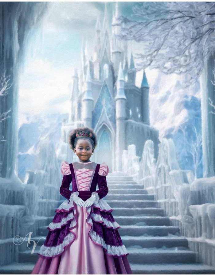 Child Ice Castle Princess Customized Photo Paintings Child Ice Castle Princess Customized Photo Paintings