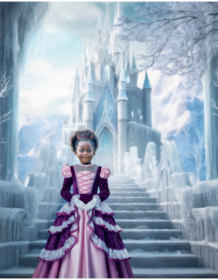 Child Ice Castle Princess Customized Photo Paintings Child Ice Castle Princess Customized Photo Paintings