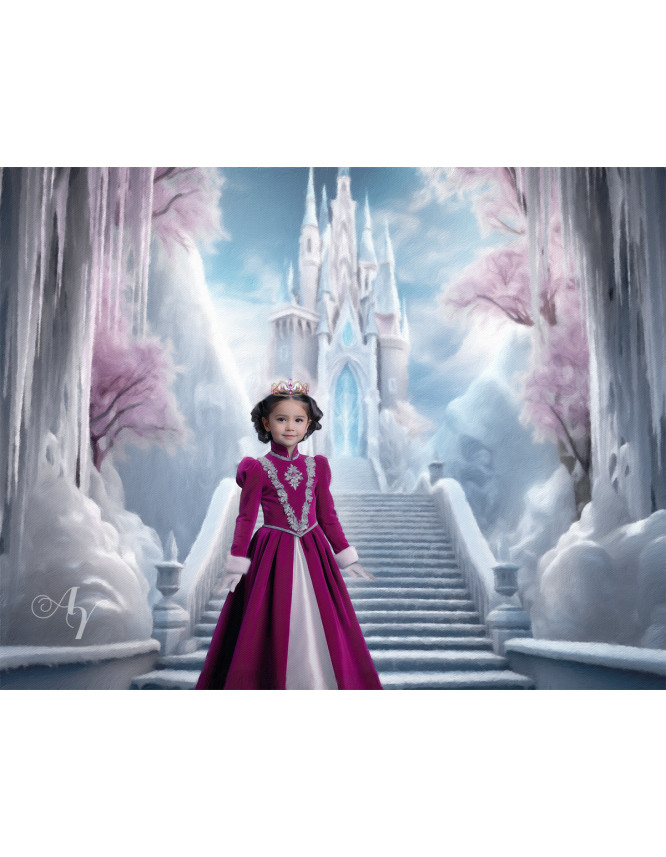 Child Ice Castle Princess Customized Photo Paintings Child Ice Castle Princess Customized Photo Paintings