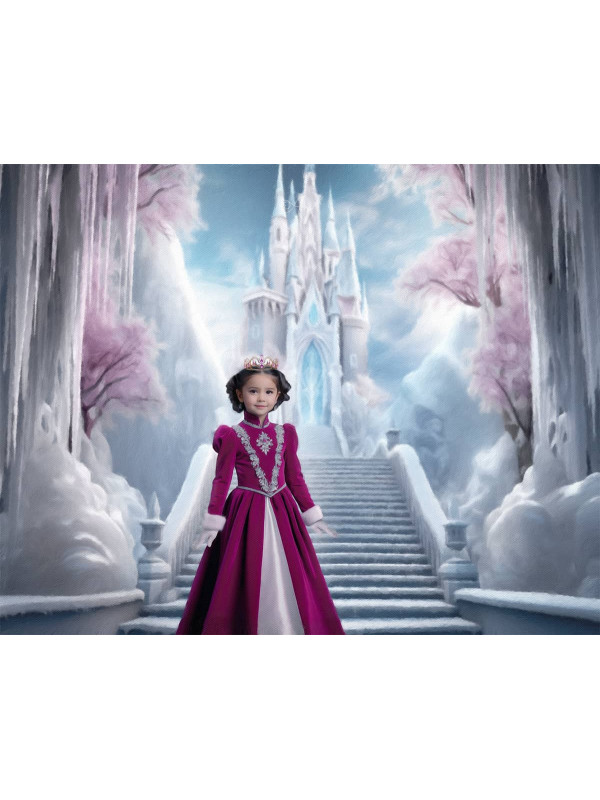 Child Ice Castle Princess Customized Photo Paintings