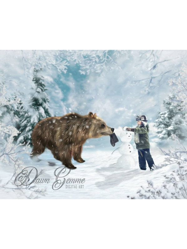 Child Winter - Holiday Customized Photo Paintings