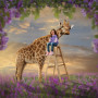 Child and Tall Giraffe Customized Photo Paintings