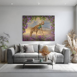 Children with Wild Animals Customized Photo Paintings