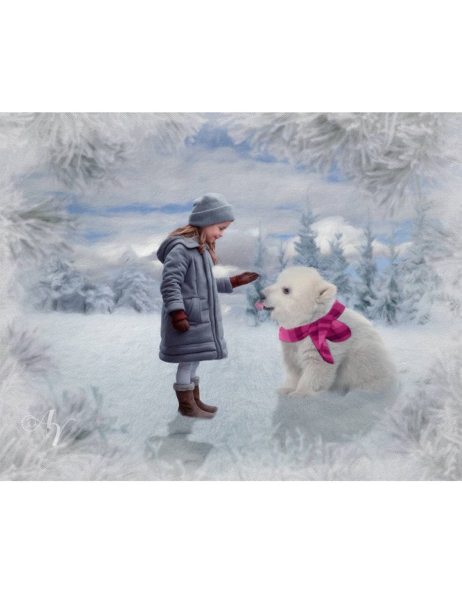 Child Winter - Holiday Customized Photo Paintings Child Winter - Holiday Customized Photo Paintings
