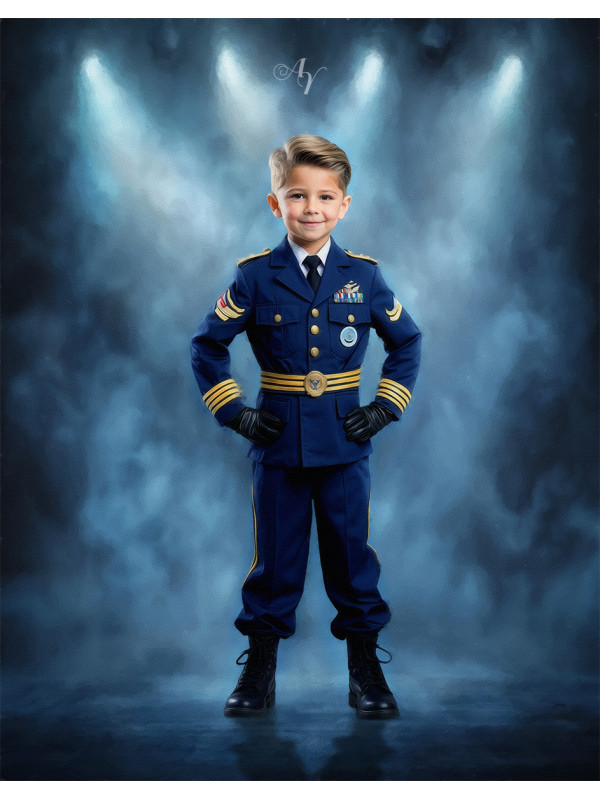 Child Military Customized Photo Painting - Boys and Girls