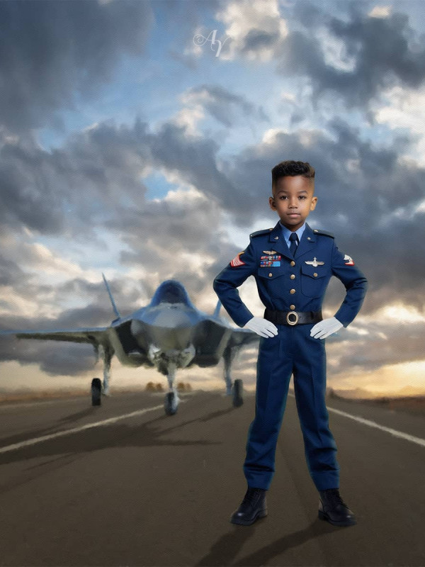 Child Military Customized Photo Painting - Boys and Girls