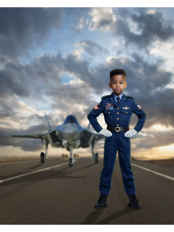 Child Military Customized Photo Painting - Boys and Girls