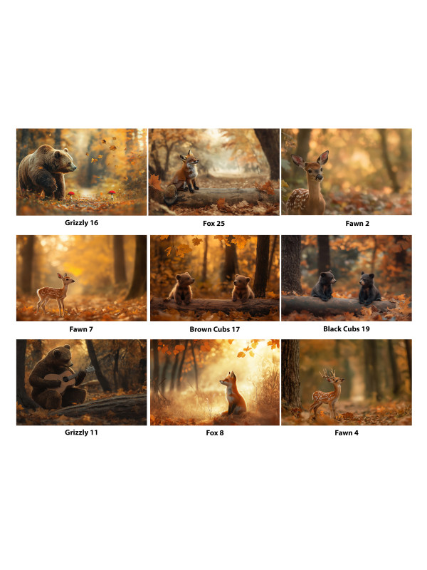 Child and Autumn Wildlife Customized Photo Paintings