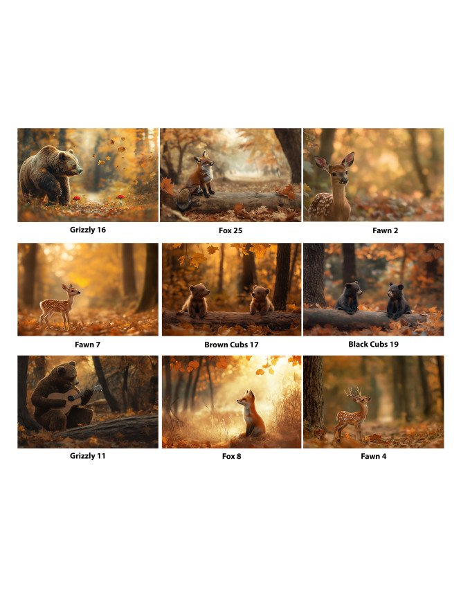 Child and Autumn Wildlife Customized Photo Paintings Child and Autumn Wildlife Customized Photo Paintings