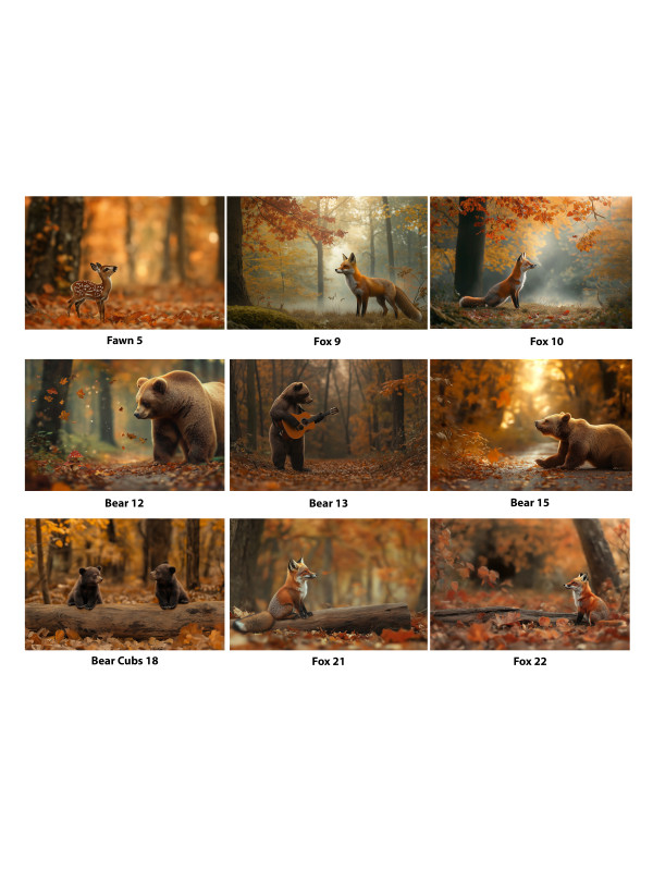 Child and Autumn Wildlife Customized Photo Paintings