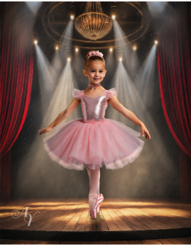 Child Ballerina Fairytale Customized Photo Paintings Child Ballerina Fairytale Customized Photo Paintings