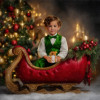 Holiday Sleigh Child Customized Photo Paintings
