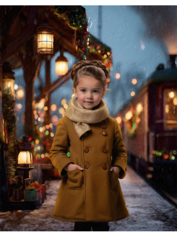 Christmas Train Child Customized Photo Paintings