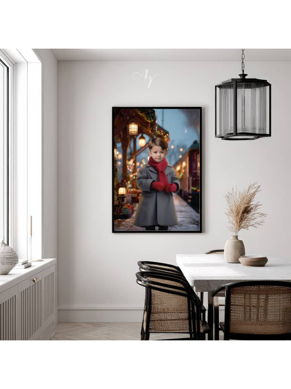 Christmas Train Child Customized Photo Paintings