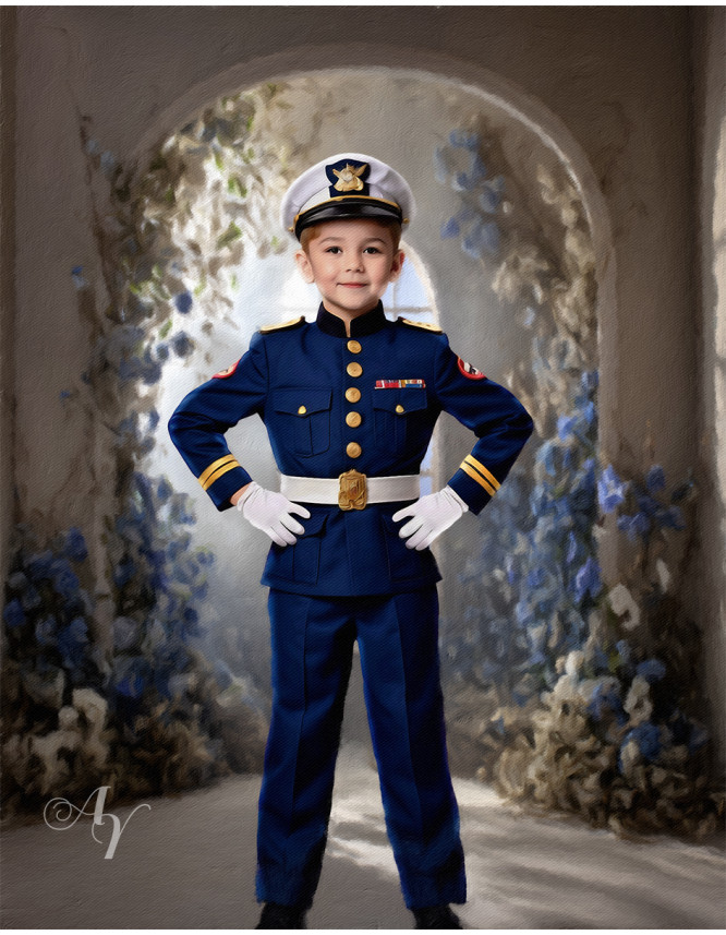 Child Military Customized Photo Painting - Boys and Girls