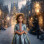 Cobblestone Street Holiday Child Customized Photo Paintings