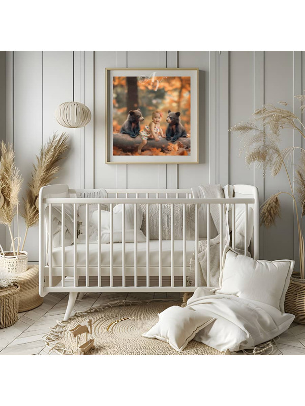 Child and Autumn Wildlife Customized Photo Paintings
