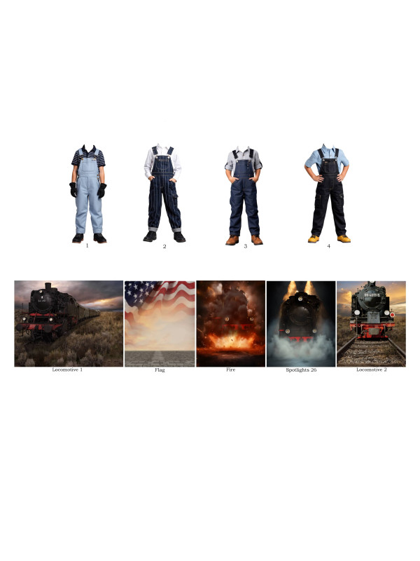 Child Train Engineer Fantasy Customized Photo Paintings