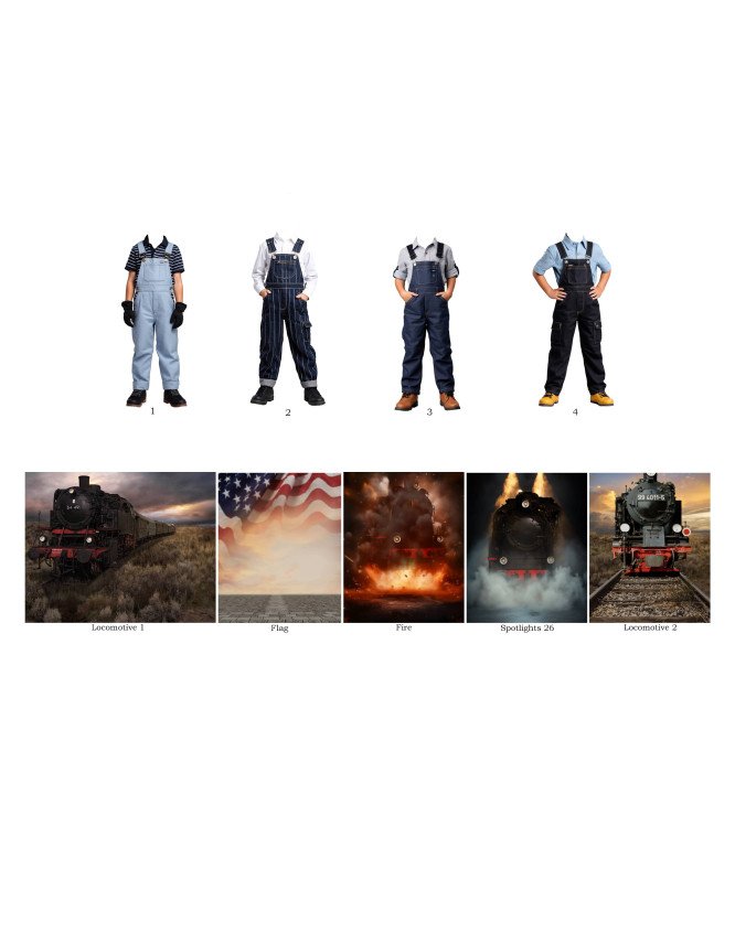 Child Train Engineer Fantasy Customized Photo Paintings Child Train Engineer Fantasy Customized Photo Paintings