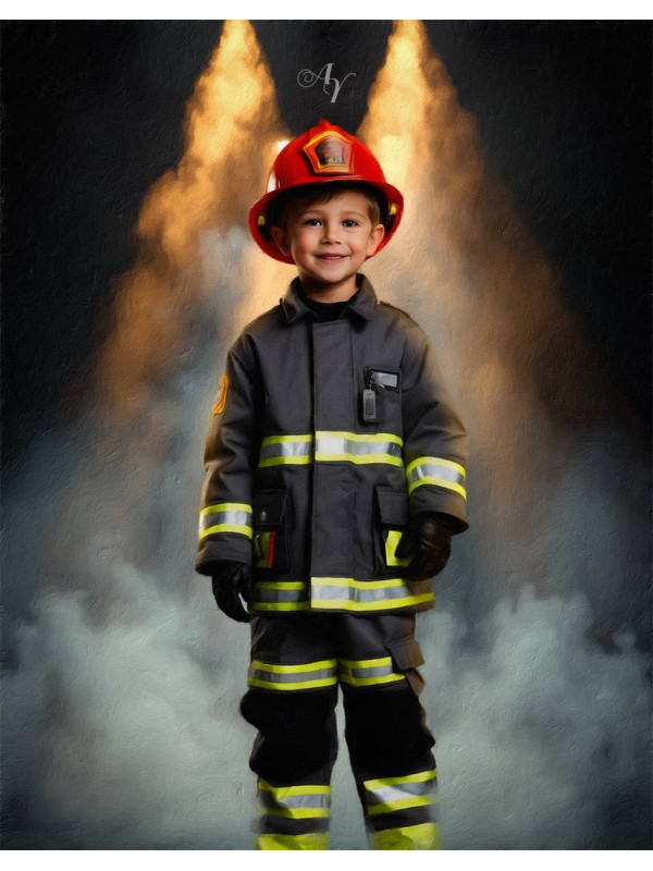 Child Firefighter Fantasy Customized Photo Paintings