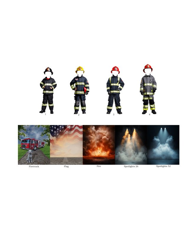Child Firefighter Fantasy Customized Photo Paintings Child Firefighter Fantasy Customized Photo Paintings