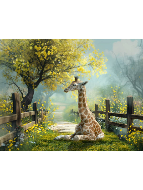 Child and Baby Giraffe Customized Photo Paintings