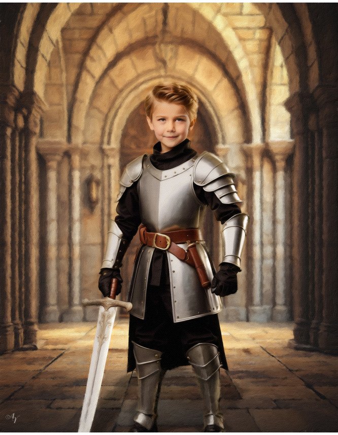 Child Knight Fantasy Customized Photo Paintings Child Knight Fantasy Customized Photo Paintings