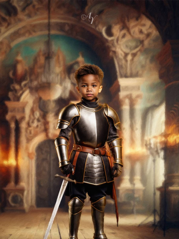 Child Knight Fantasy Customized Photo Paintings