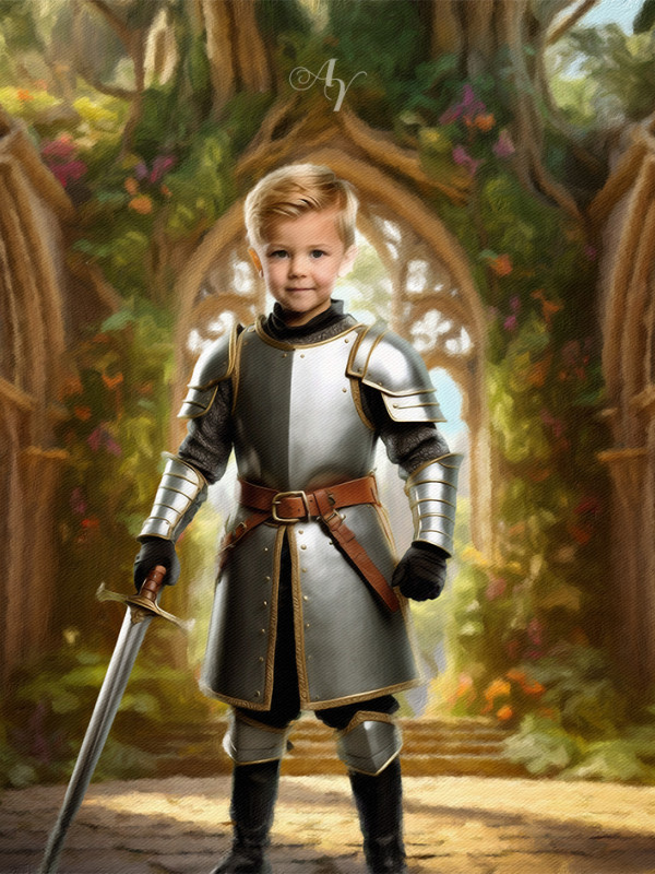 Child Knight Fantasy Customized Photo Paintings