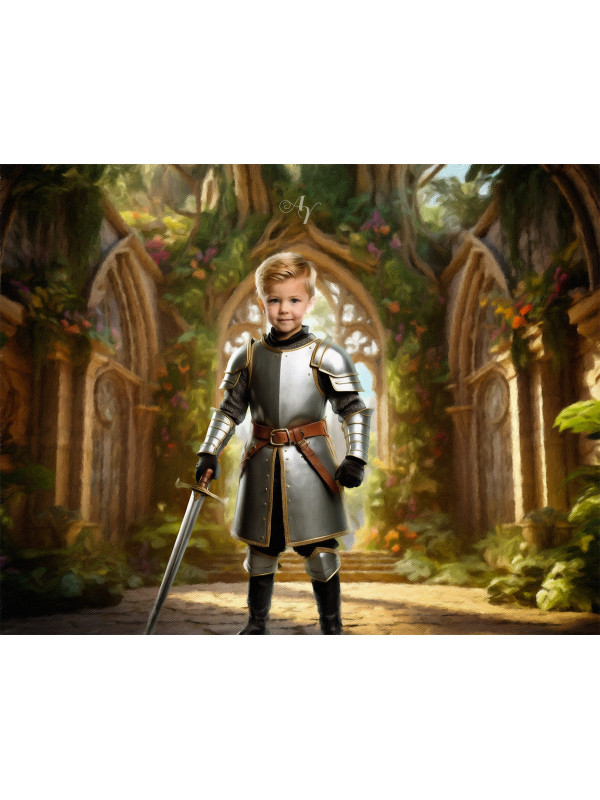 Child Knight Fantasy Customized Photo Paintings