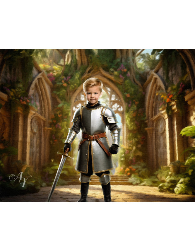 Child Knight Fantasy Customized Photo Paintings