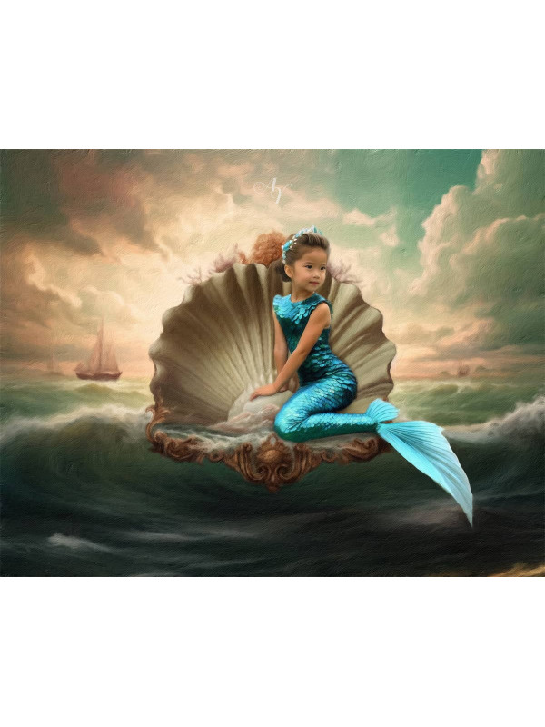 Child Mermaid Fairytale Customized Photo Paintings
