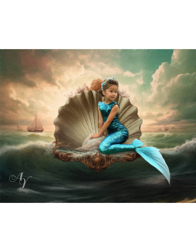 Child Mermaid Fairytale Customized Photo Paintings