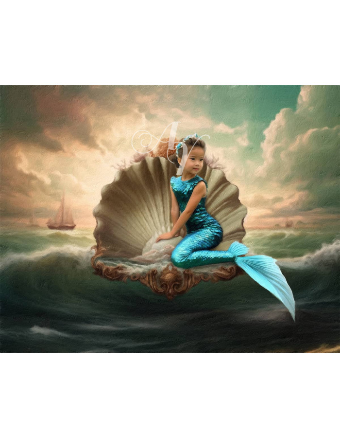 Child Mermaid Fairytale Customized Photo Paintings Child Mermaid Fairytale Customized Photo Paintings
