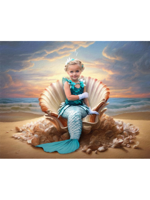 Child Mermaid Fairytale Customized Photo Paintings