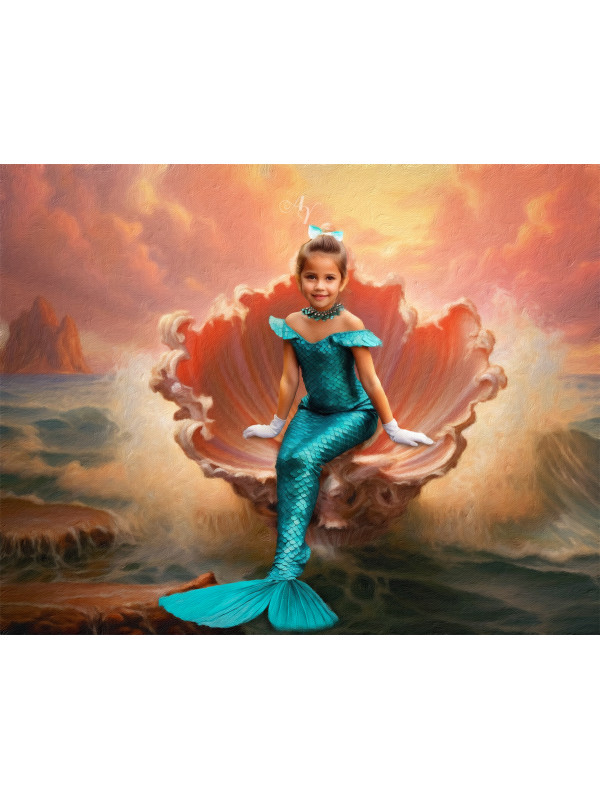 Child Mermaid Fairytale Customized Photo Paintings