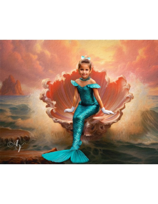 Child Mermaid Fairytale Customized Photo Paintings Child Mermaid Fairytale Customized Photo Paintings