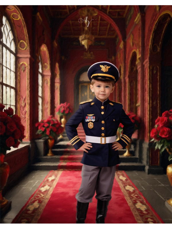 Child Military Customized Photo Painting - Boys and Girls
