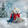 Child and Polar Bear Cub Customized Photo Paintings