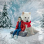 Child and Polar Bear Cub Customized Photo Paintings