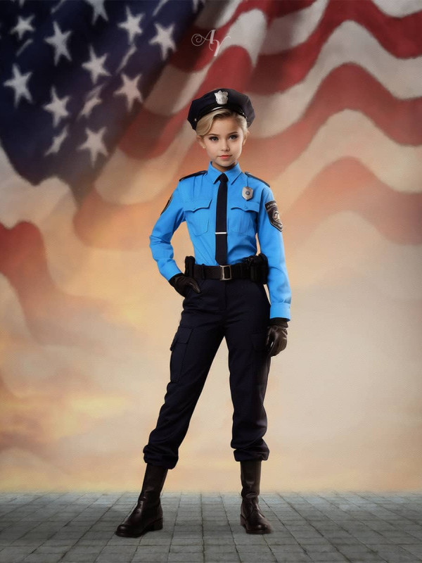 Child Police Boy and Girl Customized Photo Paintings
